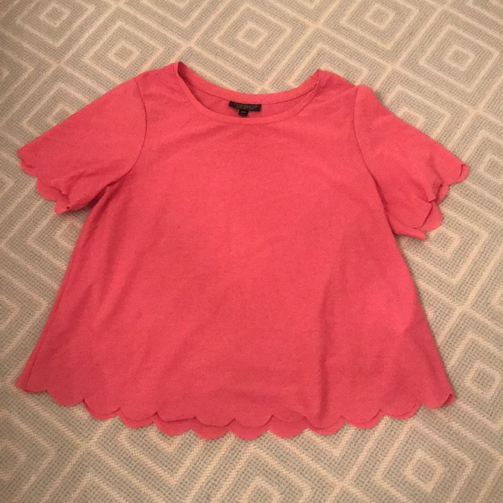 Topshop Scalloped Shirt